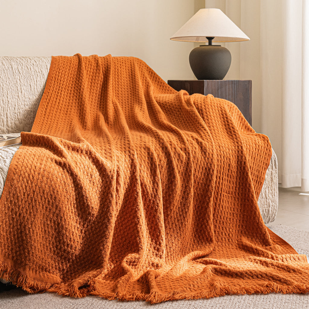SoftHaven Waffle Weave Lightweight Throw Blanket