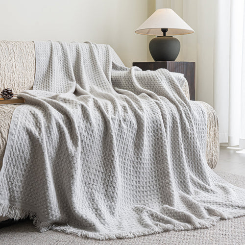 SoftHaven Waffle Weave Lightweight Throw Blanket