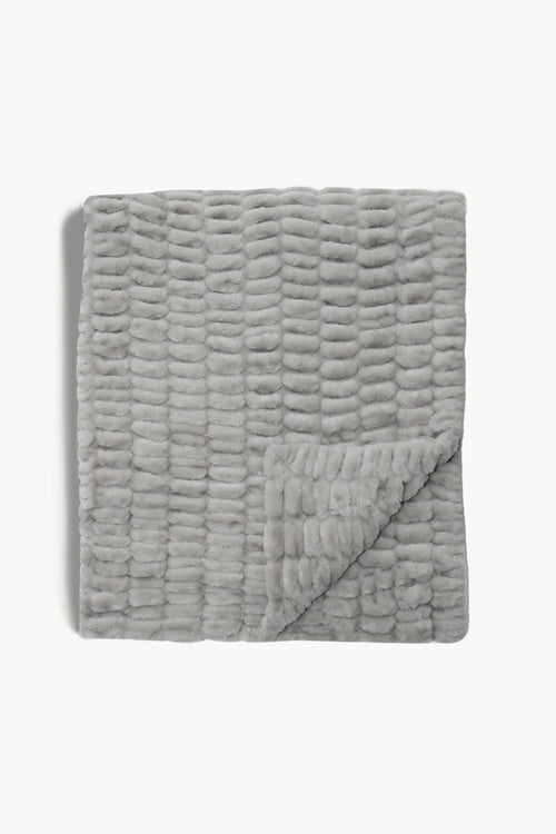Lola Blankets Original Throw Blanket Faux Fur Silver Linings